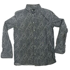 H & M Mens Bold Paisley Long Sleeve Shirt Sz. Small  Black and White